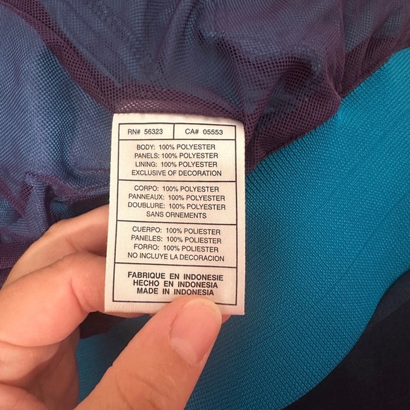 Nike Purple Blue Colour Block Print Windbreaker Bomber Jacket Size Medium - Picture 15 of 15